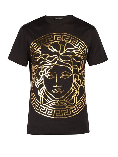 versace medusa gold shirt|Versace Medusa print t shirt.